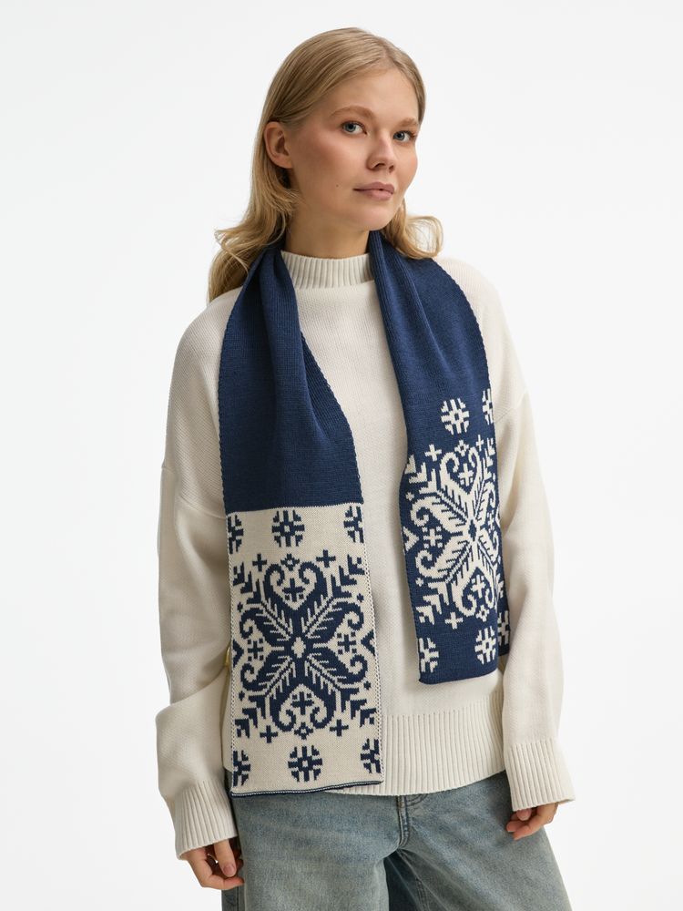 Шарф Wintertude M, синий с белым — изображение 6