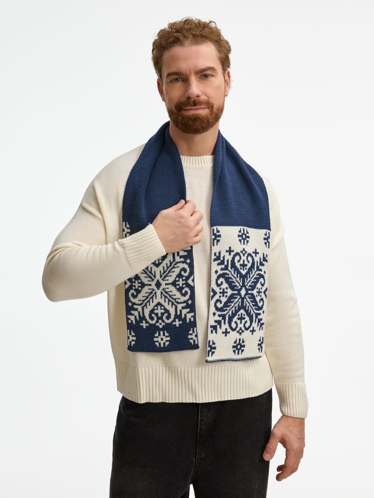 Шарф Wintertude M, синий с белым — изображение 7