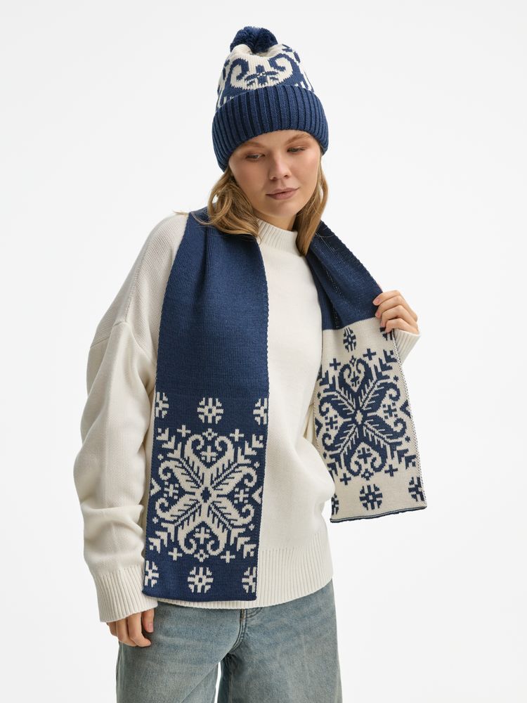 Шарф Wintertude M, синий с белым — изображение 8