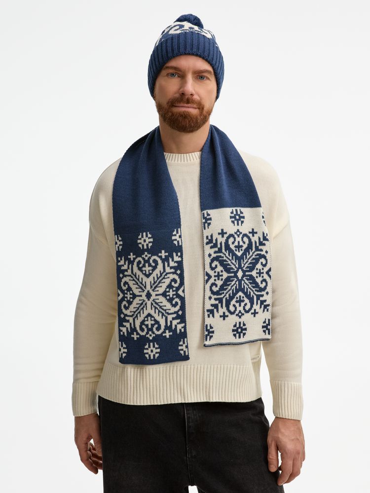 Шарф Wintertude M, синий с белым — изображение 9