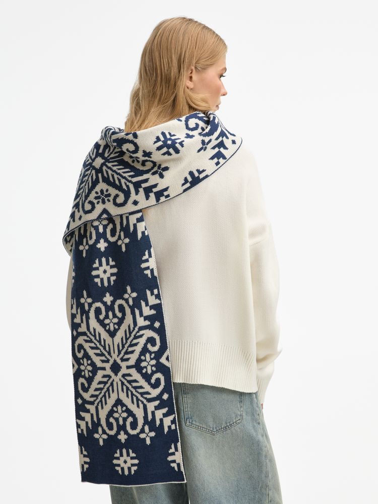 Шарф Wintertude L, синий с белым — изображение 6