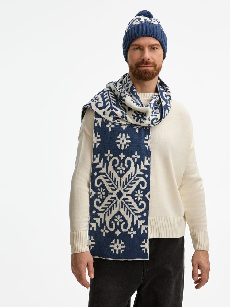 Шарф Wintertude L, синий с белым — изображение 9