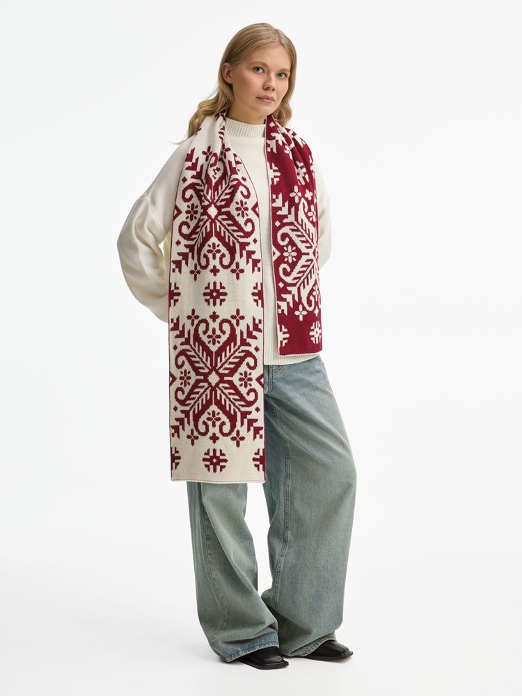 Шарф Wintertude L, красный с белым — изображение 6