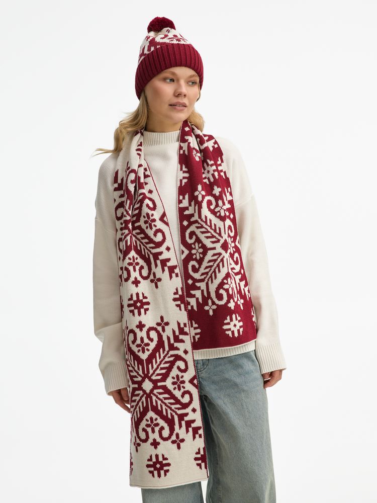 Шарф Wintertude L, красный с белым — изображение 8