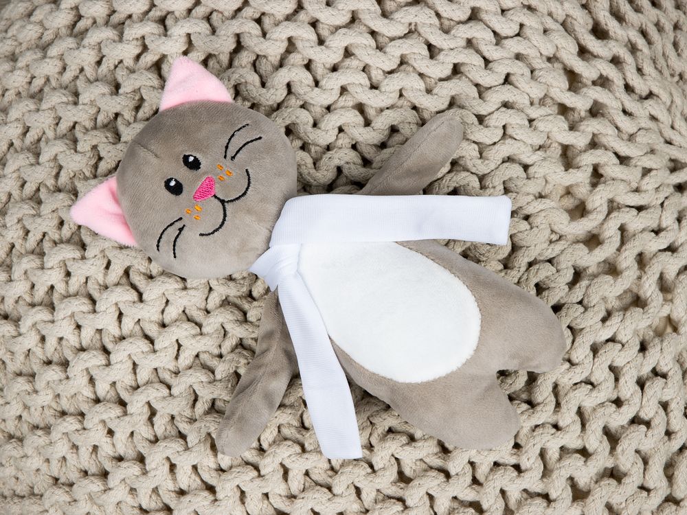 Мягкая игрушка Beastie Toys, котик с белым шарфом — изображение 5