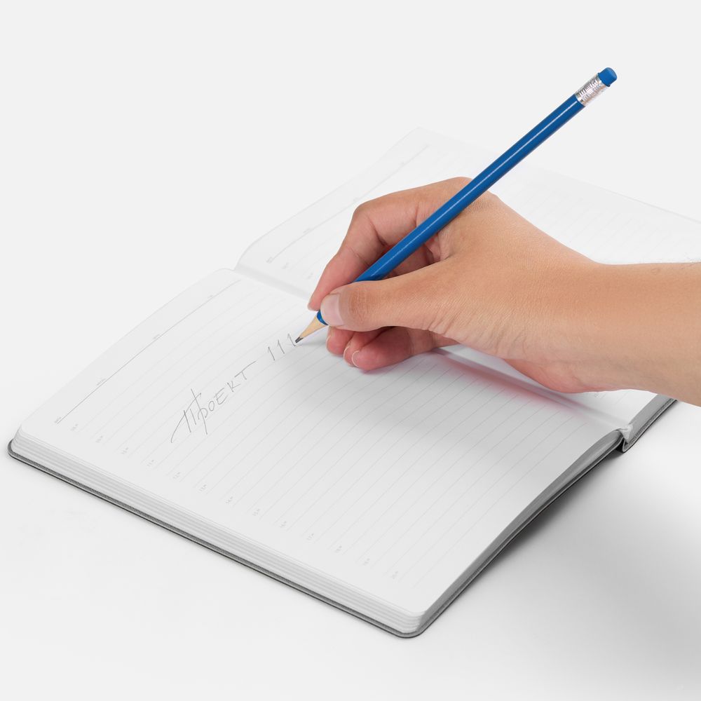 Карандаш простой Hand Friend с ластиком, синий — изображение 3