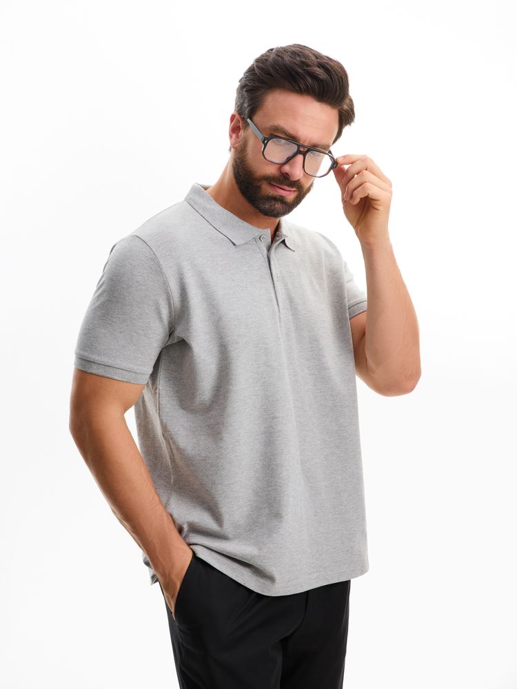 Рубашка поло мужская Phoenix Men, серый меланж — изображение 7