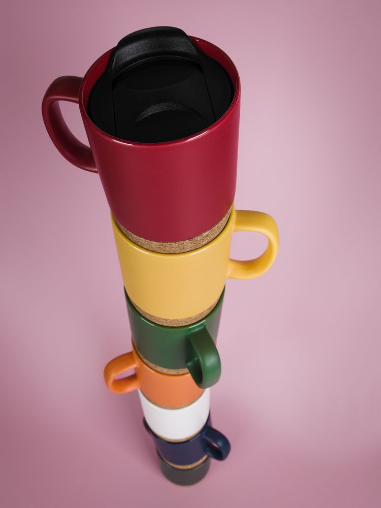 Кружка с пробковой подставкой Corky Walk, синяя — изображение 7