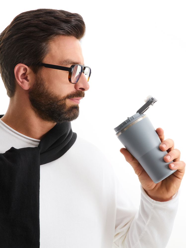 Термостакан Sapporo без логотипа, серый — изображение 14