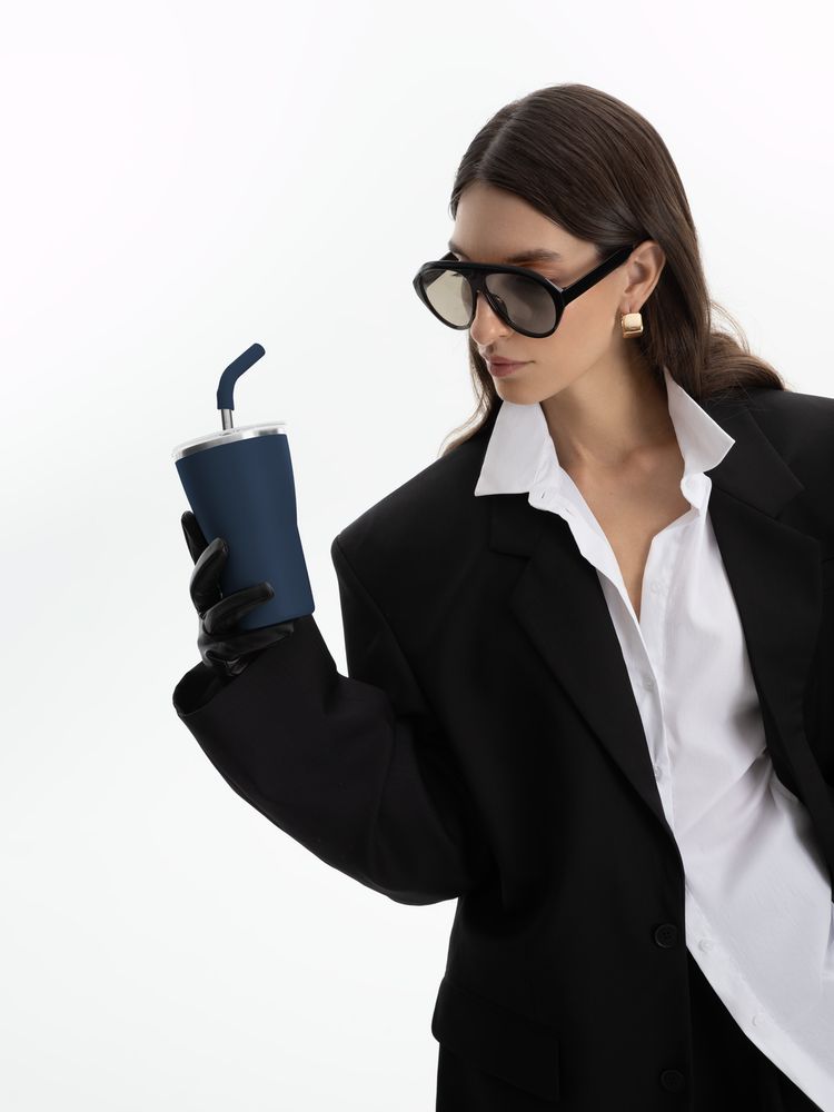 Термостакан Sapporo без логотипа, темно-синий — изображение 14