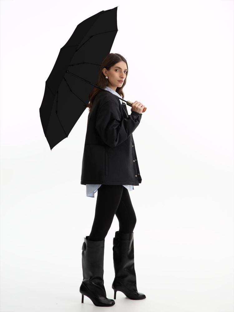 Зонт складной Cloudburst в подарочной упаковке, черный — изображение 9