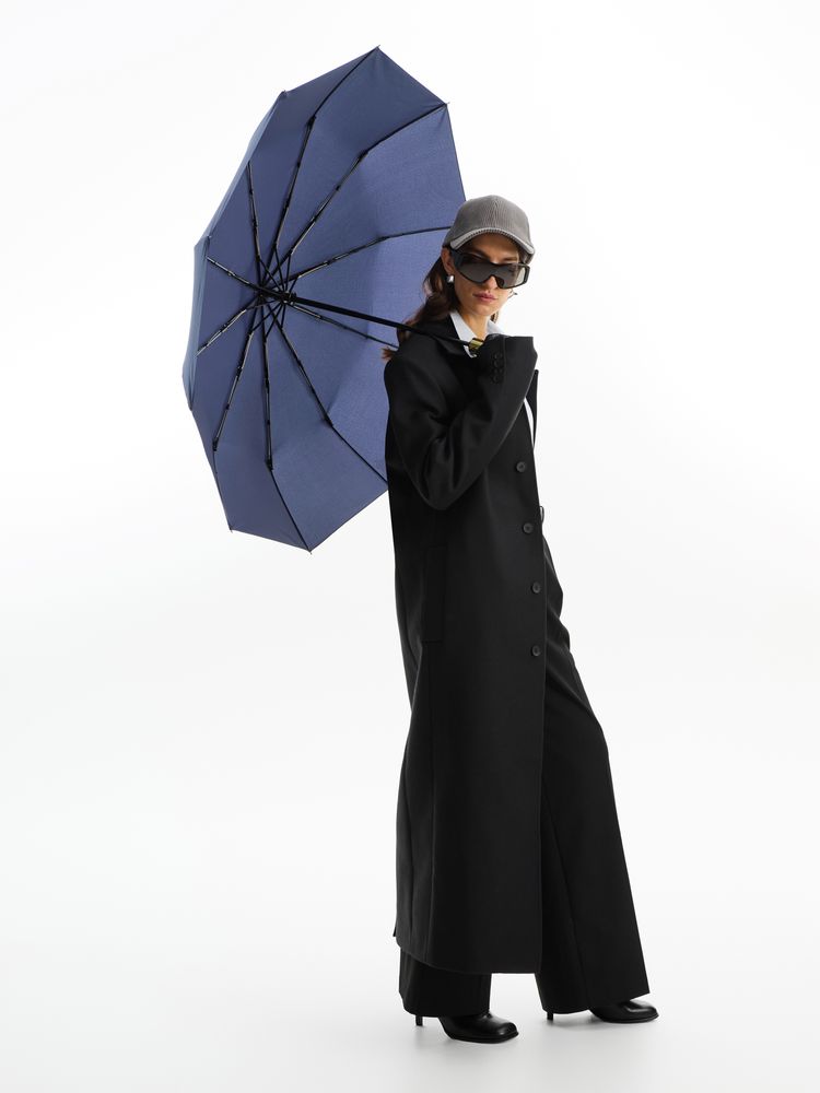 Зонт складной Cloudburst в подарочной упаковке, темно-синий — изображение 9