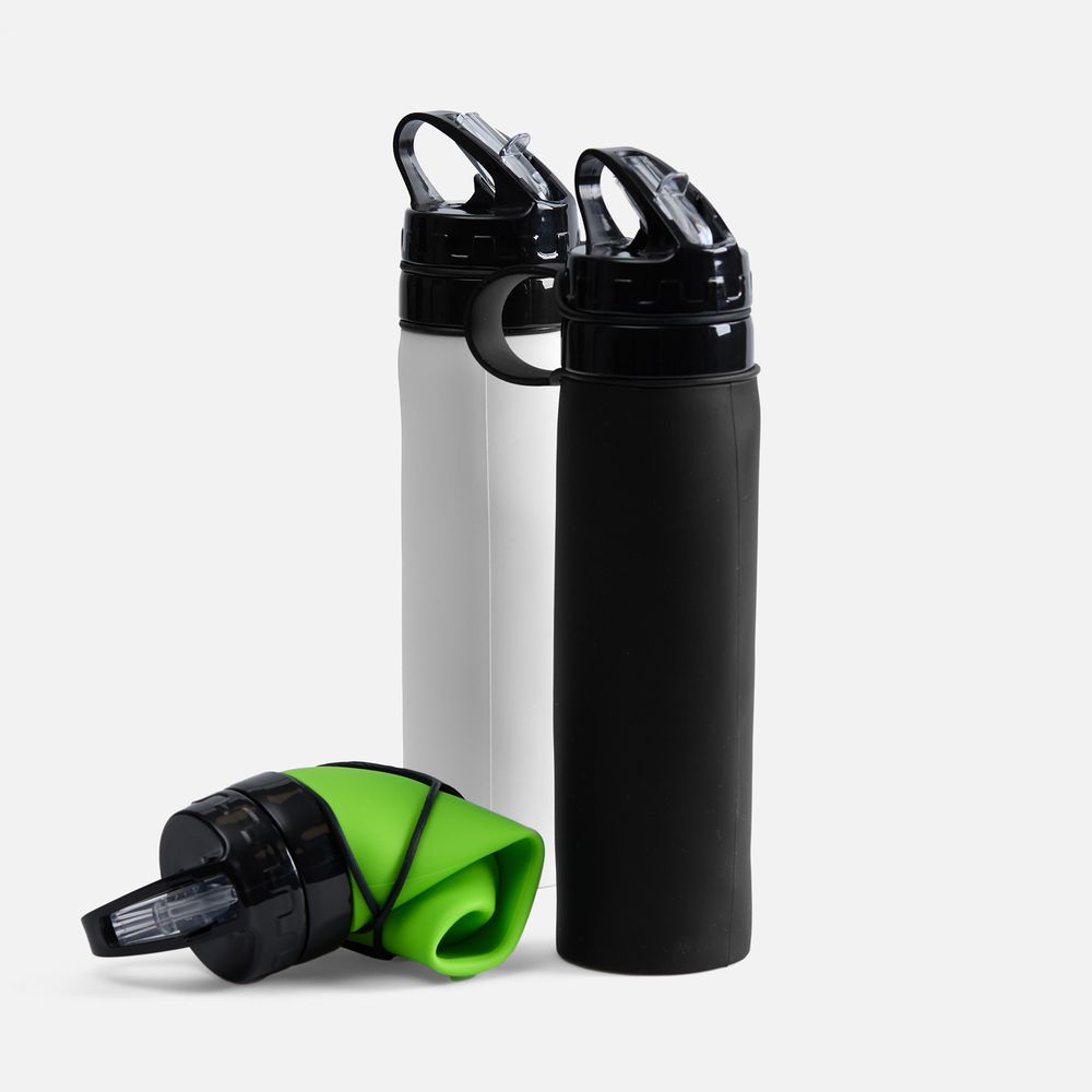 Складная бутылка для воды Langfossen, белая — изображение 9