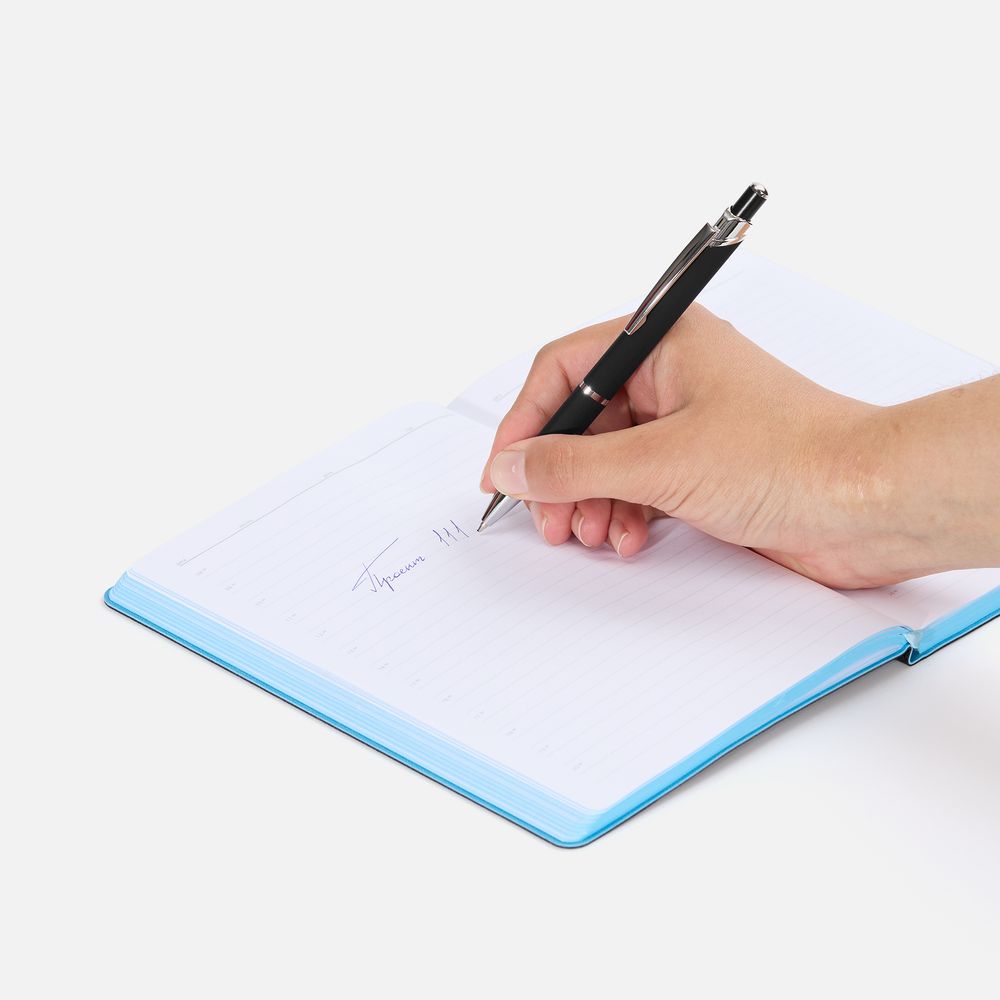 Ручка шариковая Chromos Soft Touch, черная — изображение 5