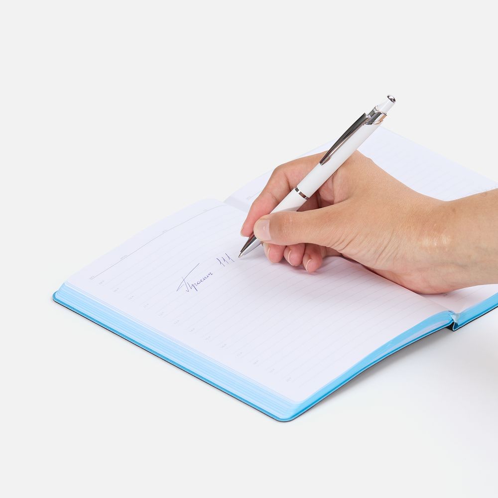 Ручка шариковая Chromos Soft Touch, белая — изображение 5