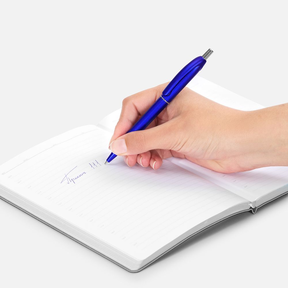 Ручка шариковая Bright Spark, синий металлик — изображение 5