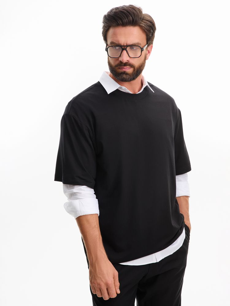 Футболка оверсайз унисекс Lavinia, черная — изображение 15