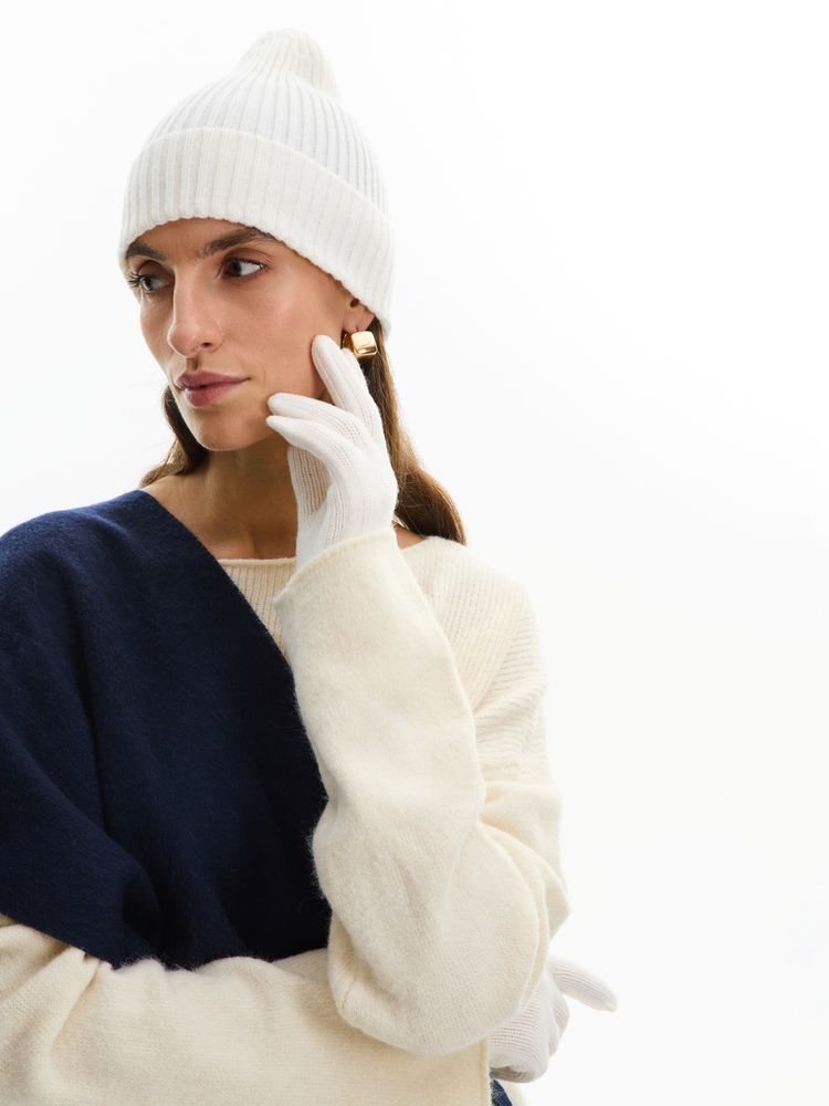 Шапка Bernard, молочно-белая (ванильная) — изображение 6