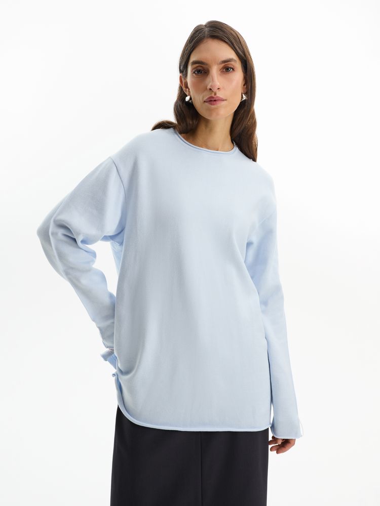 Лонгслив унисекс Siluetti Fuori, светло-голубой — изображение 12
