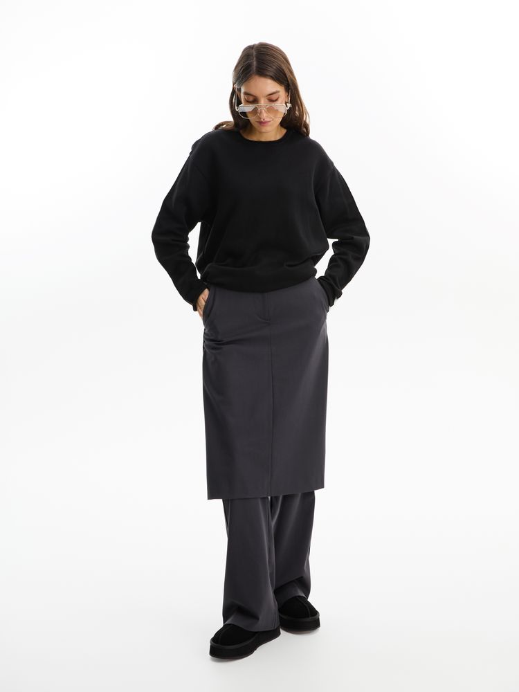 Лонгслив унисекс Siluetti Fuori, черный — изображение 16