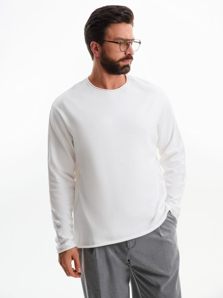 Лонгслив унисекс Siluetti Fuori, молочно-белый — изображение 16