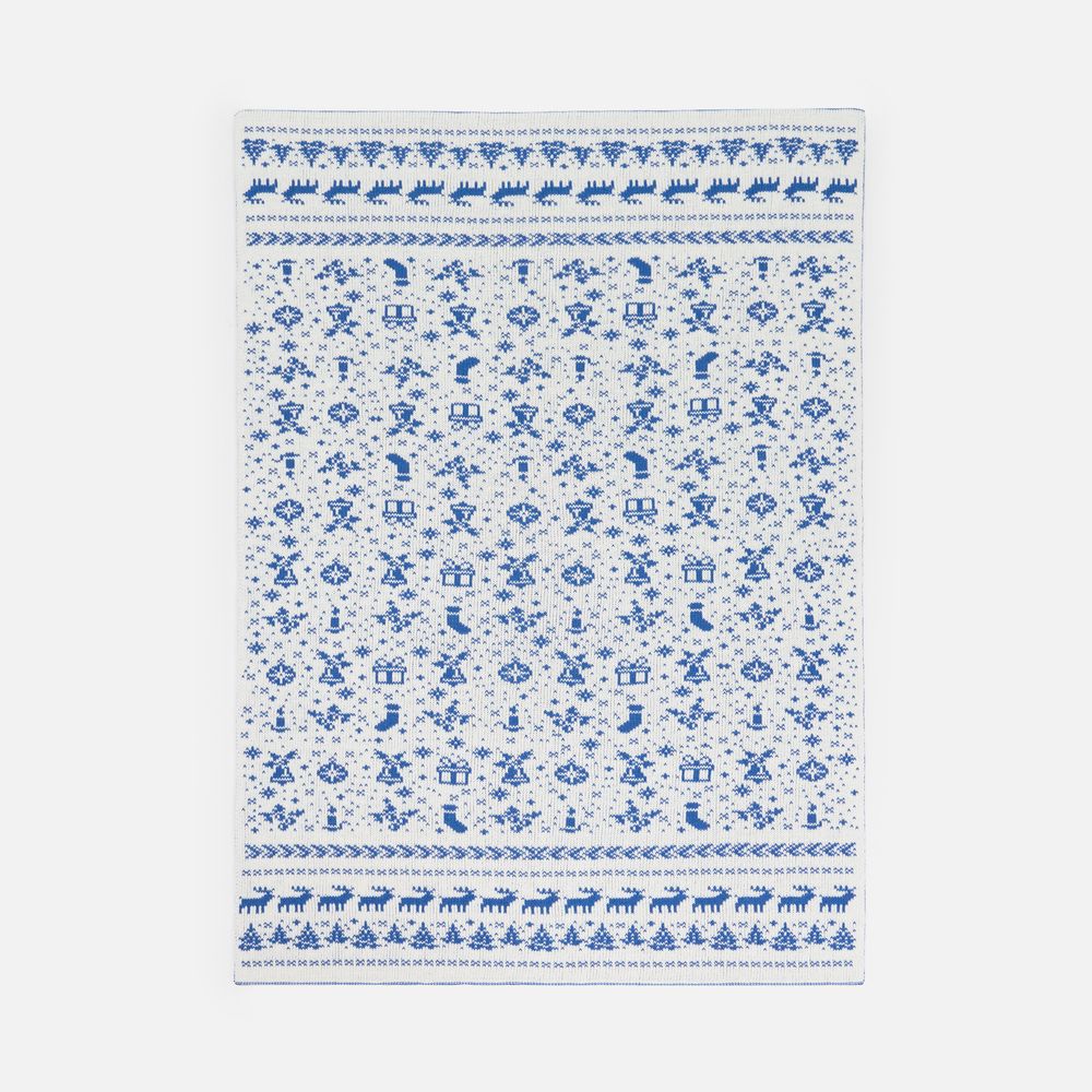 Плед Holidale, синий с молочным — изображение 6