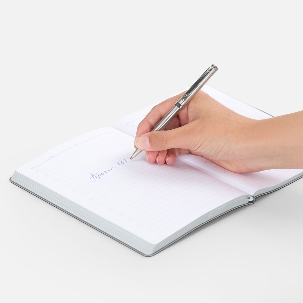 Ручка шариковая Delgado, серебристая — изображение 5