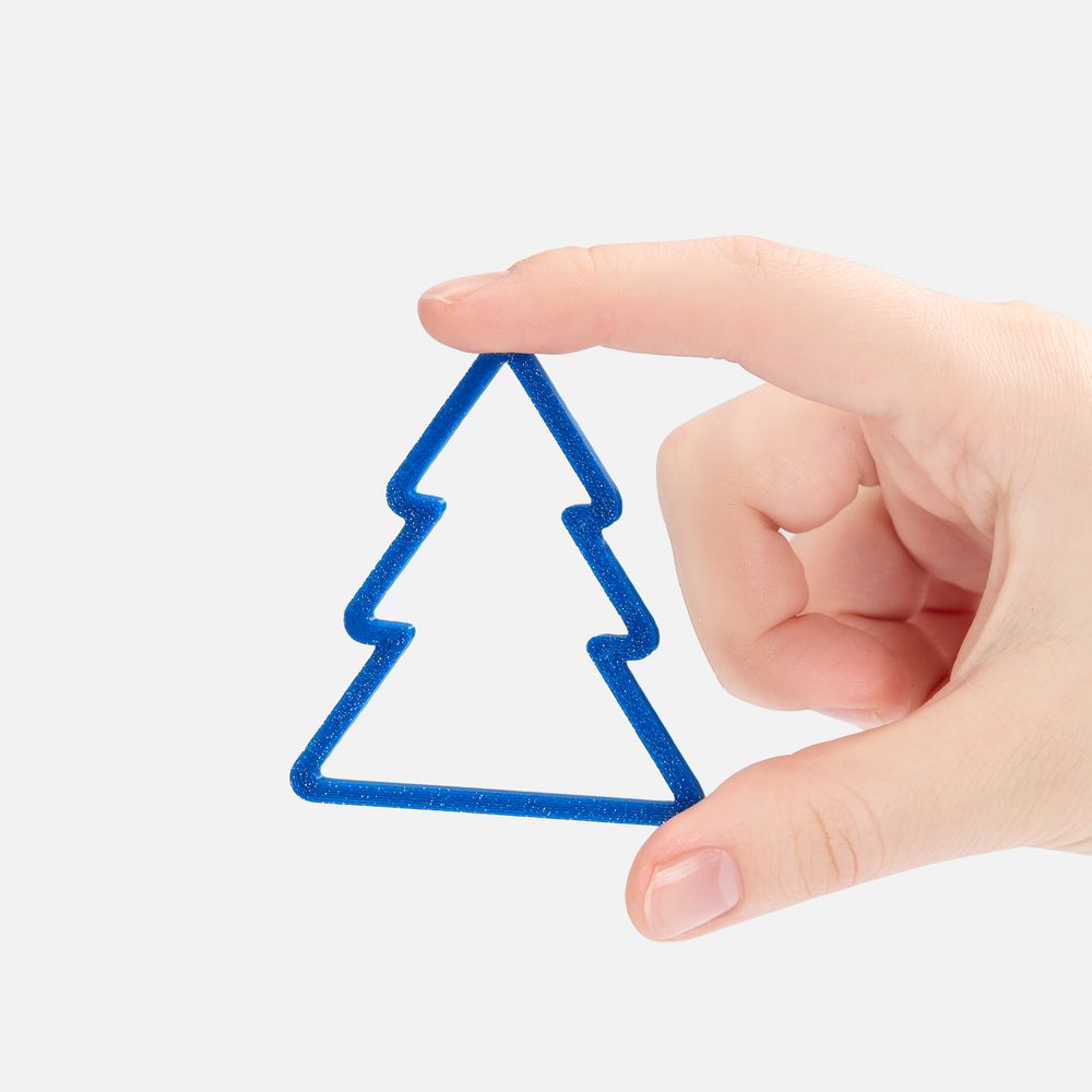 Подвеска «Елочка», 3D-печать, синяя — изображение 3