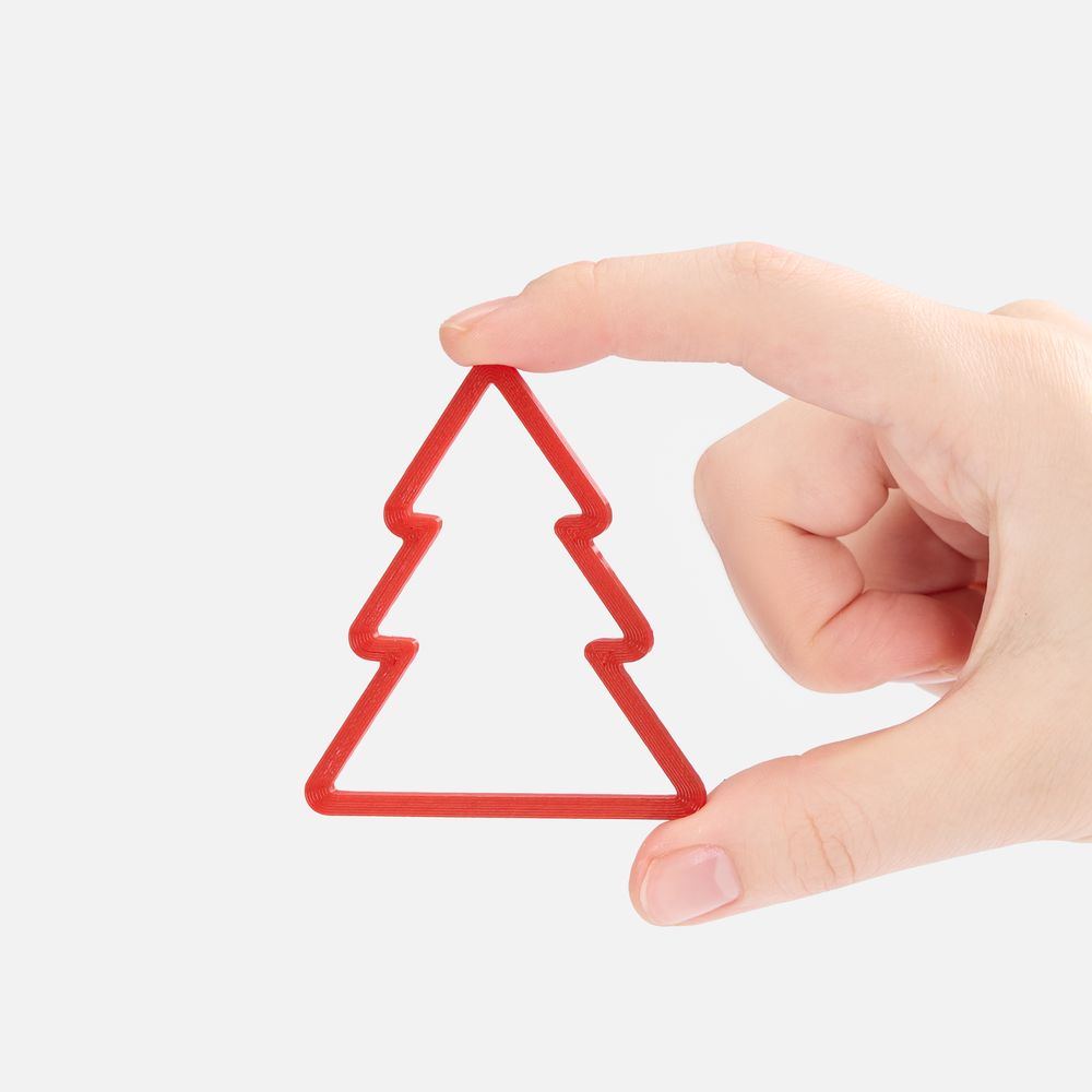 Подвеска «Елочка», 3D-печать, красная — изображение 3