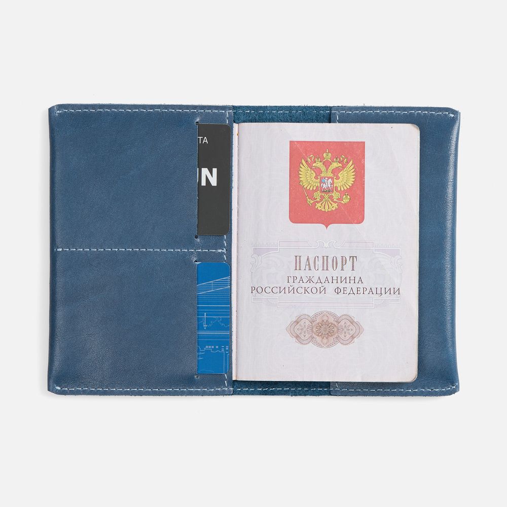 Обложка для паспорта Apache, ver.2, синяя — изображение 5