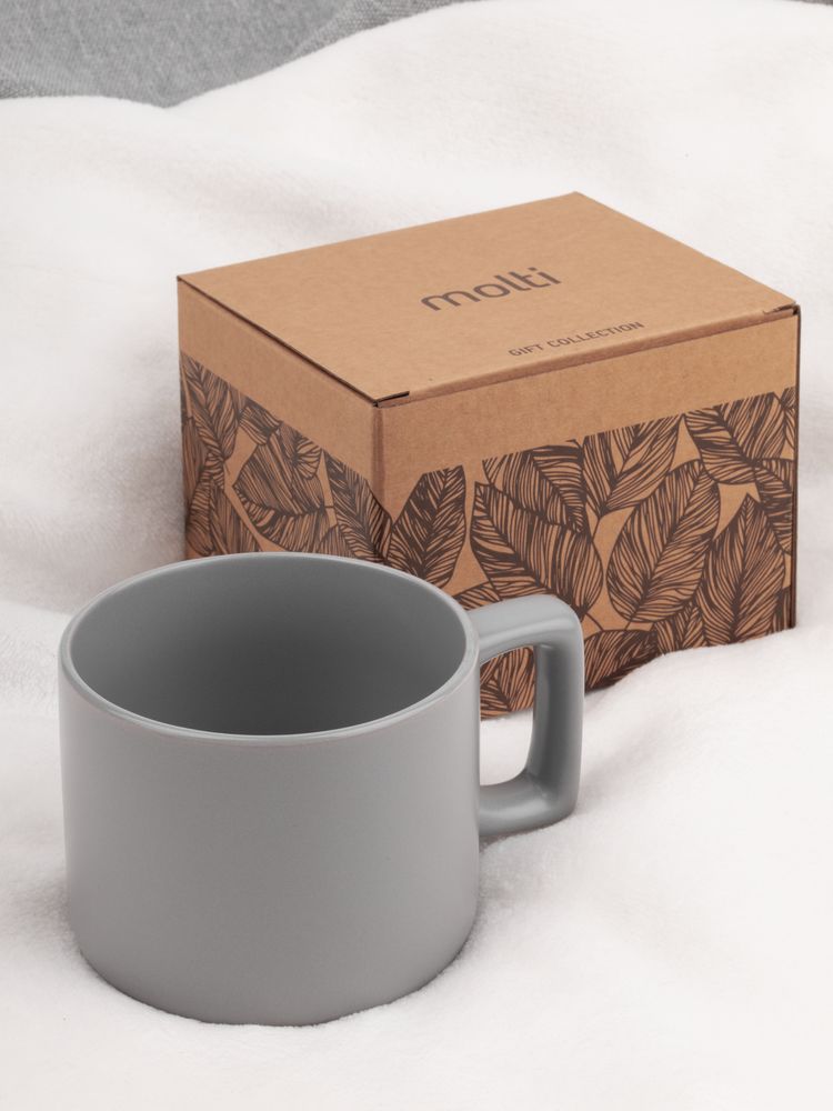 Чашка Jumbo в коробке матовая, светло-серая — изображение 5