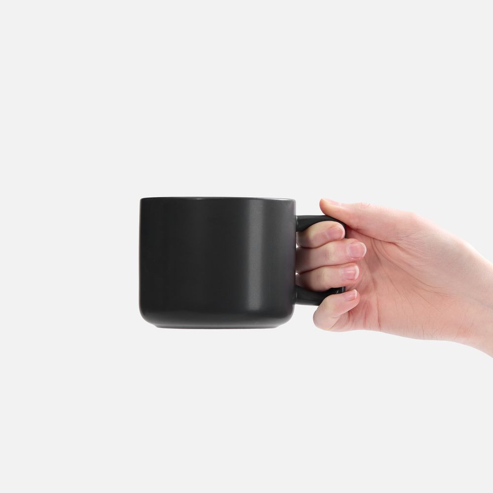 Чашка Jumbo в коробке матовая, черная — изображение 4