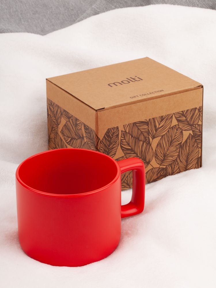 Чашка Jumbo в коробке матовая, красная — изображение 5