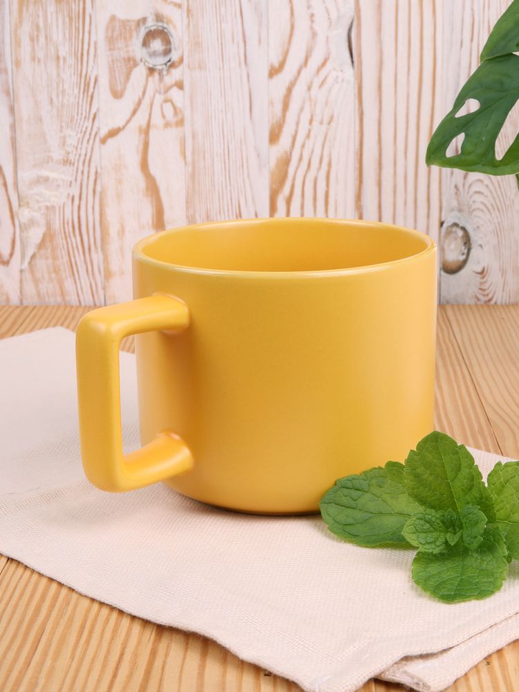 Чашка Jumbo в коробке матовая, желтая — изображение 5