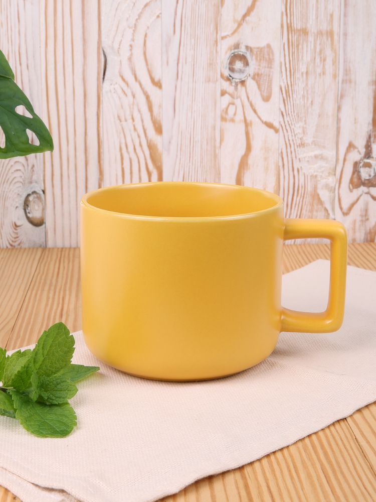 Чашка Jumbo в коробке матовая, желтая — изображение 6