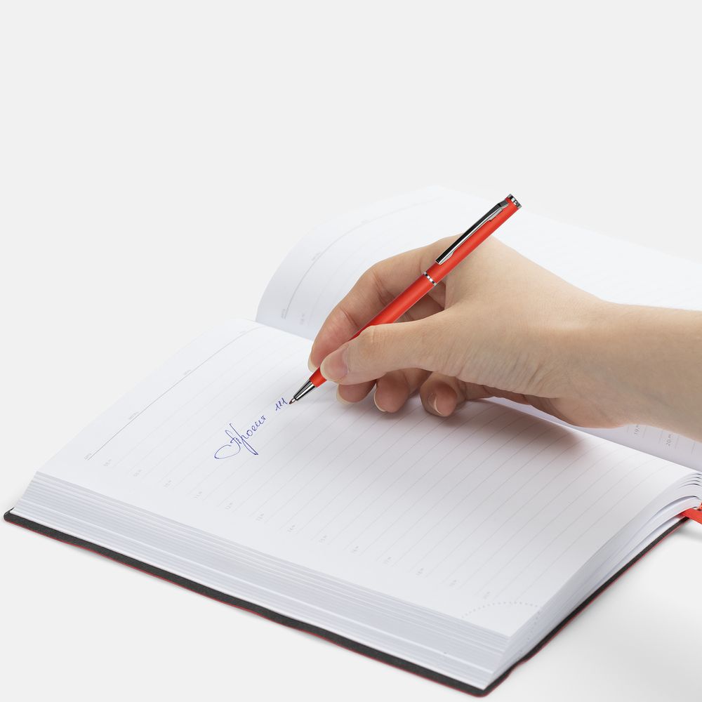 Ручка шариковая Hotel Chrome, ver.2, матовая красная — изображение 5