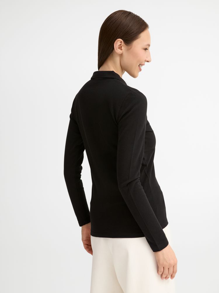 Рубашка поло женская с длинным рукавом Perfect LSL Women, черная — изображение 7