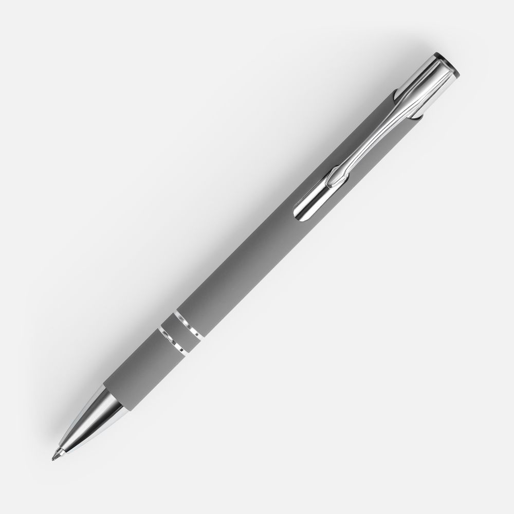 Ручка шариковая Keskus Soft Touch, серая — изображение 3