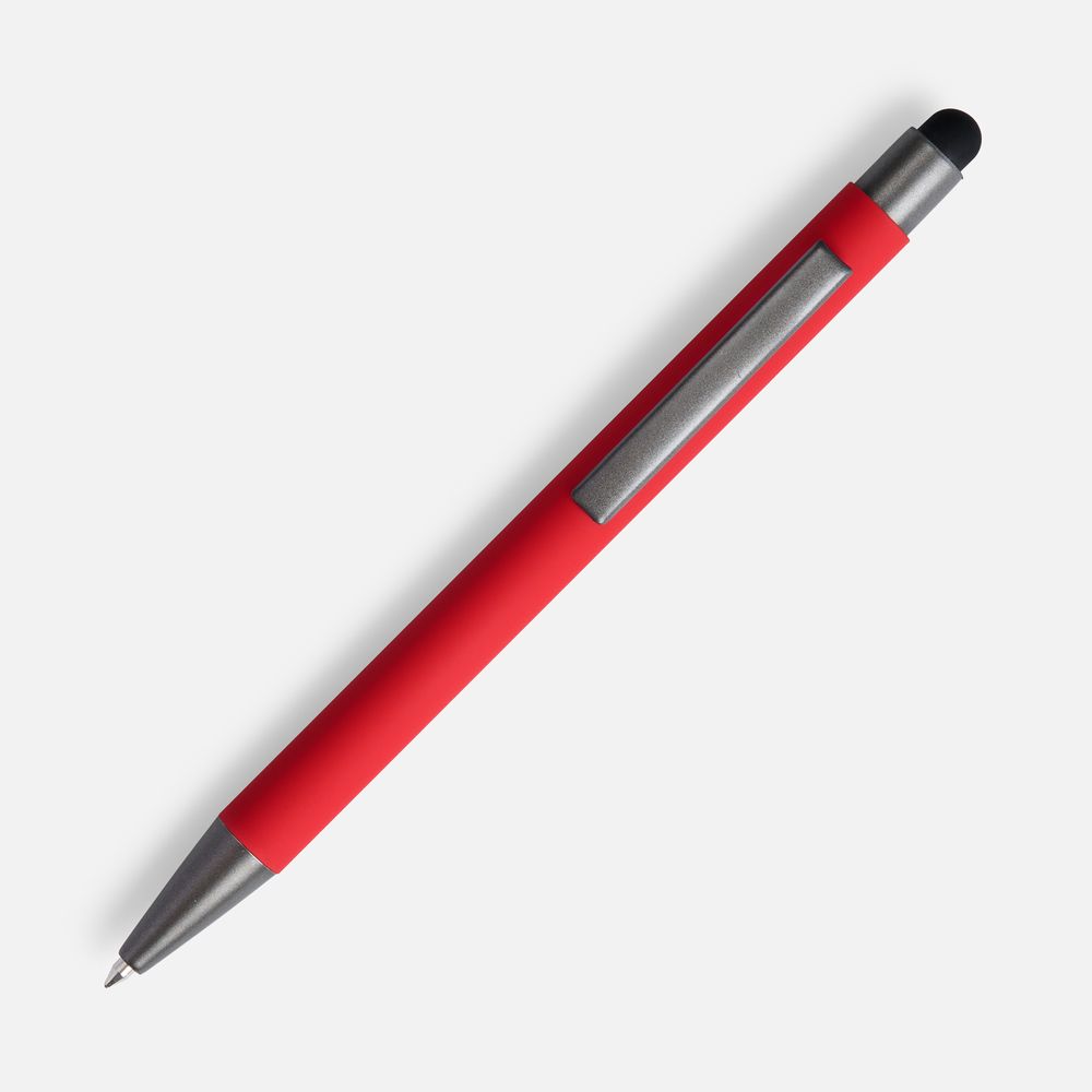 Ручка шариковая Atento Soft Touch со стилусом, красная — изображение 4
