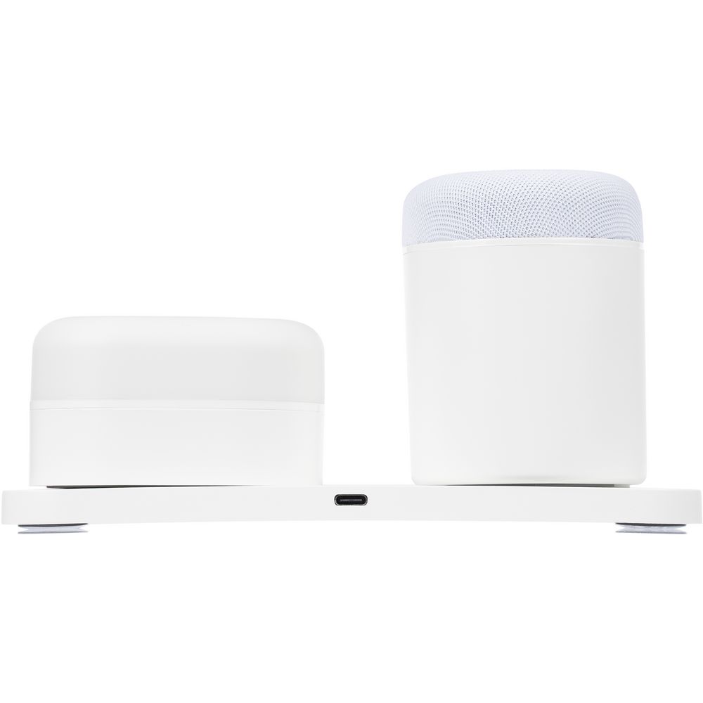 Станция беспроводной зарядки с колонкой и ночником Trilogy, белая — изображение 5