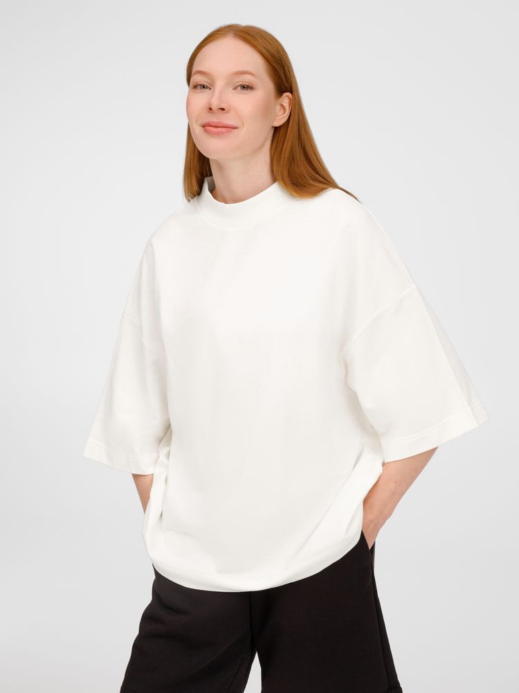 Футболка оверсайз унисекс T9, молочно-белая — изображение 7