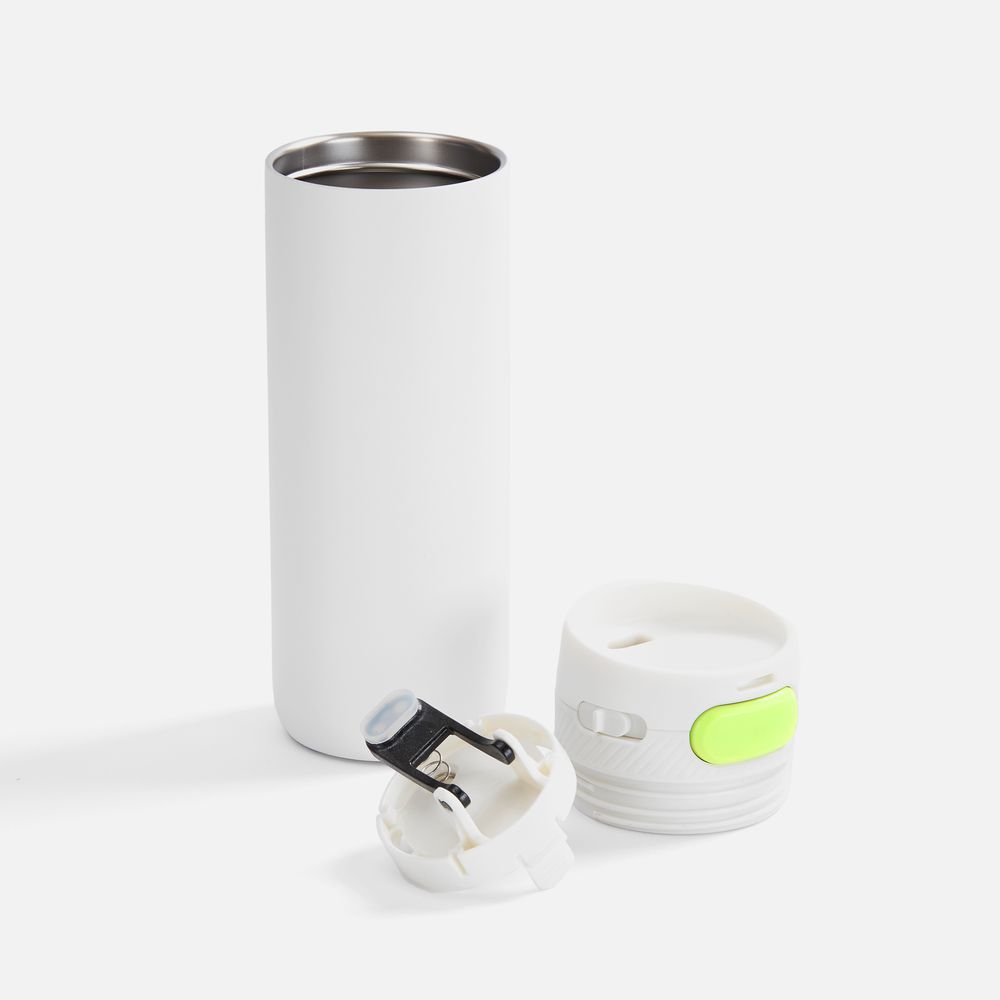 Термостакан X1 с цветной кнопкой, белый с желтым — изображение 3