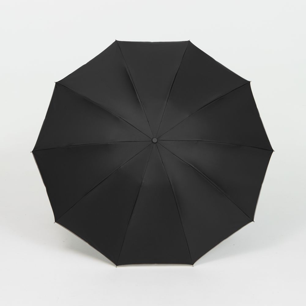 Зонт обратного сложения с ручкой-карабином Foldberry, черный — изображение 3