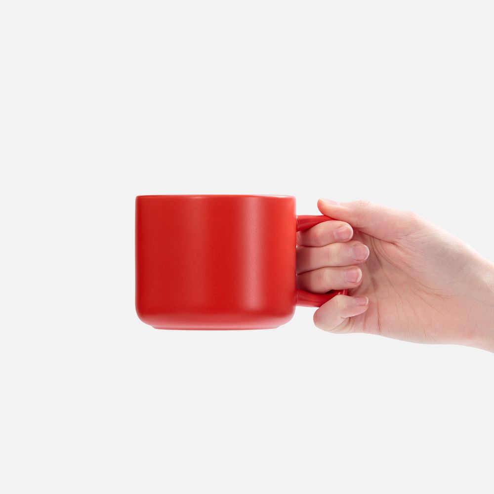 Чашка Jumbo в коробке матовая, красная — изображение 4