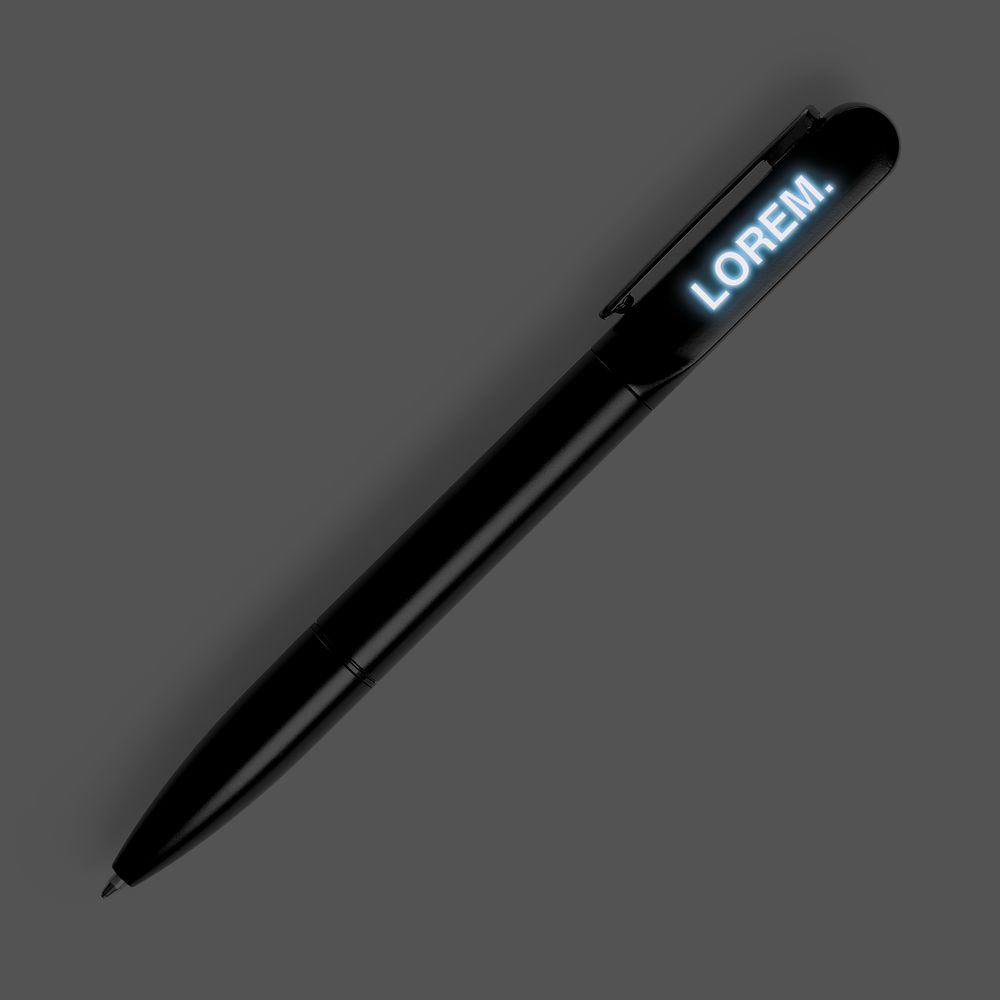 Ручка шариковая Lucenti с подсветкой логотипа, в футляре, черная — изображение 4