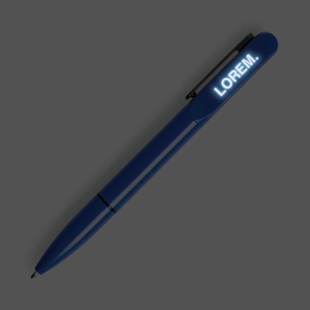 Ручка шариковая Lucenti с подсветкой логотипа, в футляре, синяя — изображение 4