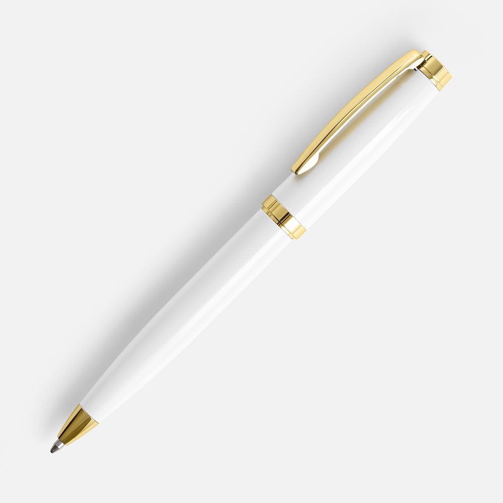 Ручка шариковая Letra Gold, глянцевая, белая