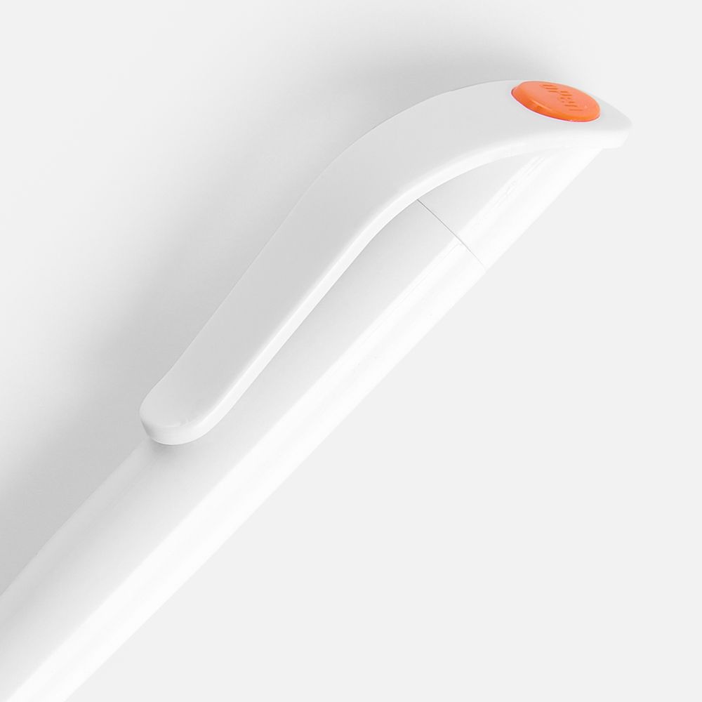 Ручка шариковая Grip, белая с оранжевым — изображение 4