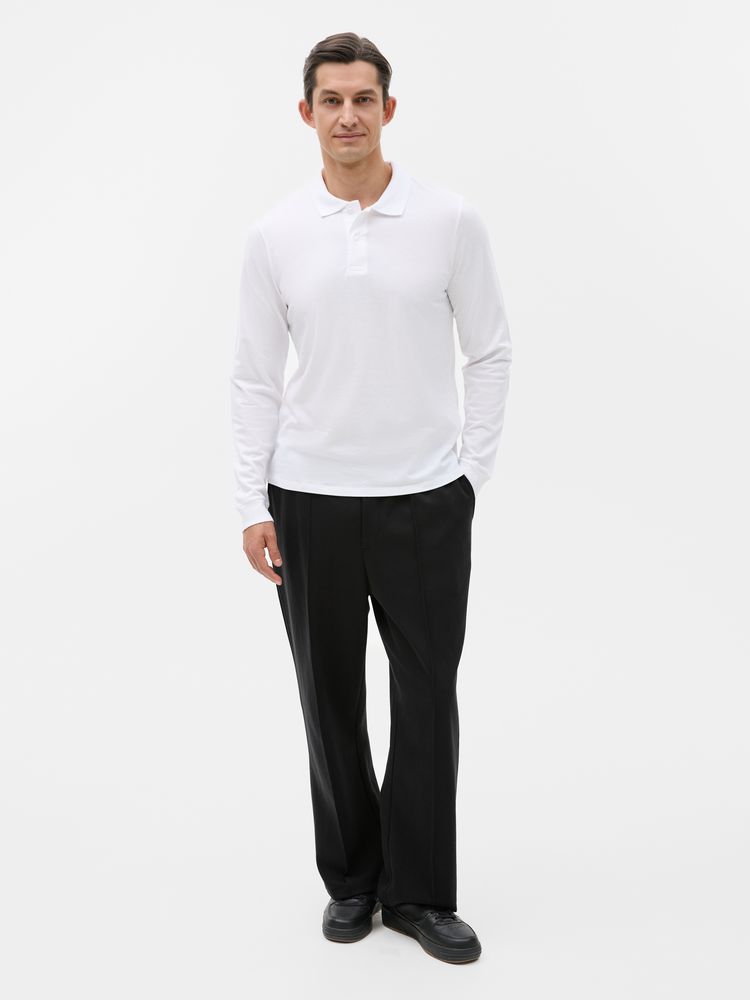 Рубашка поло мужская с длинным рукавом Perfect LSL Men, белая — изображение 9
