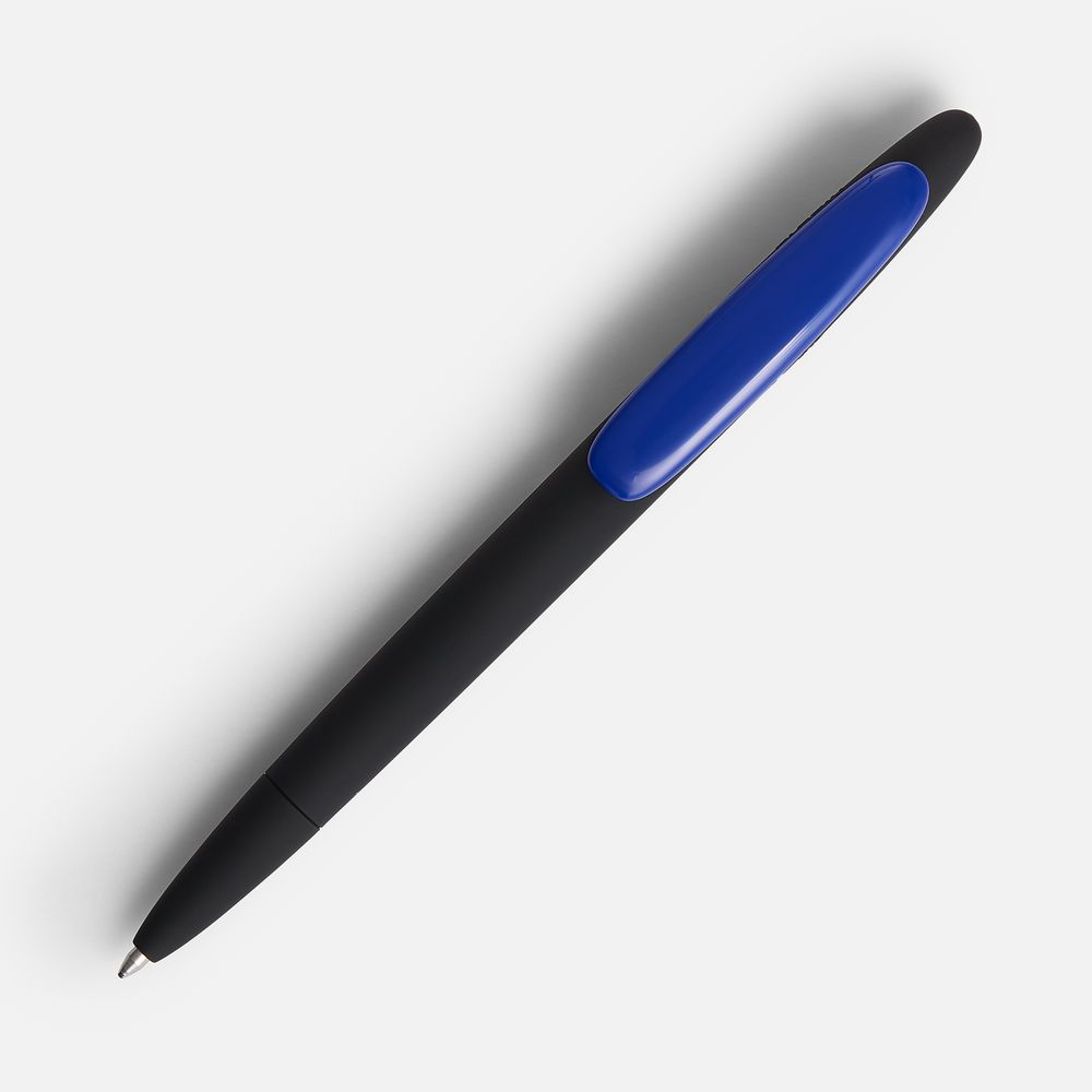 Ручка шариковая Prodir DS5 TRR-P Soft Touch, черная с синим — изображение 3